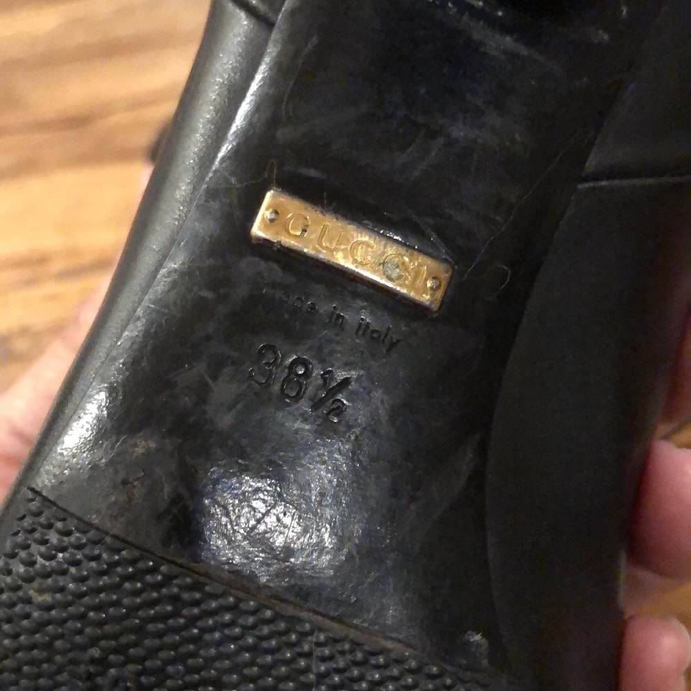 Gucci Black Leather Slip On Ankle Boot 8 1/2 - Picture 7 of 13